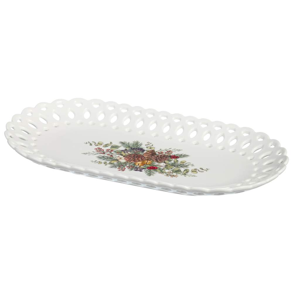 LEFARD Celebration Блюдо 441-040 овальное 30см резной фарфор