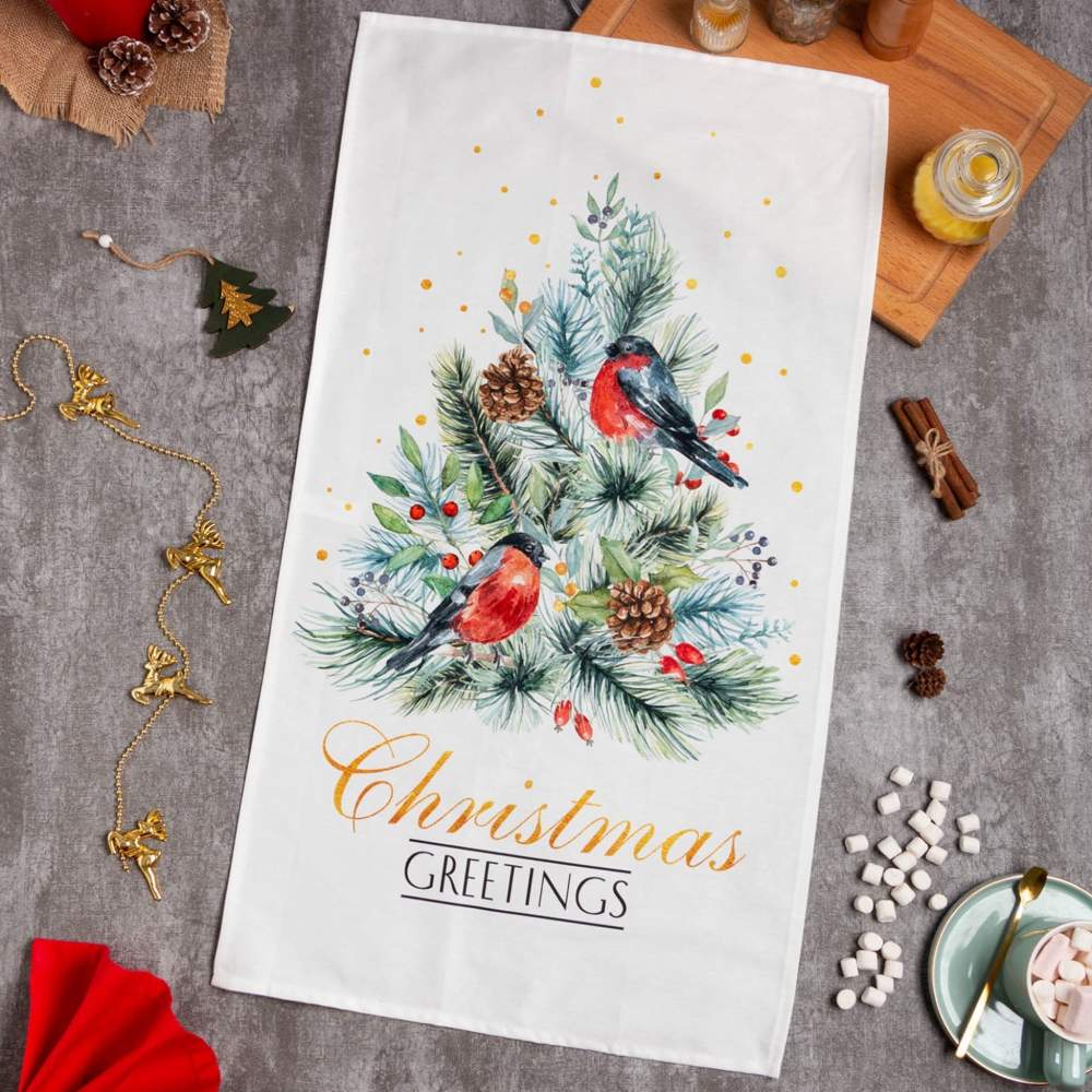 ЭТЕЛЬ Сhristmas bells Полотенце 40х73см кухонное 100% хлопок 7321886