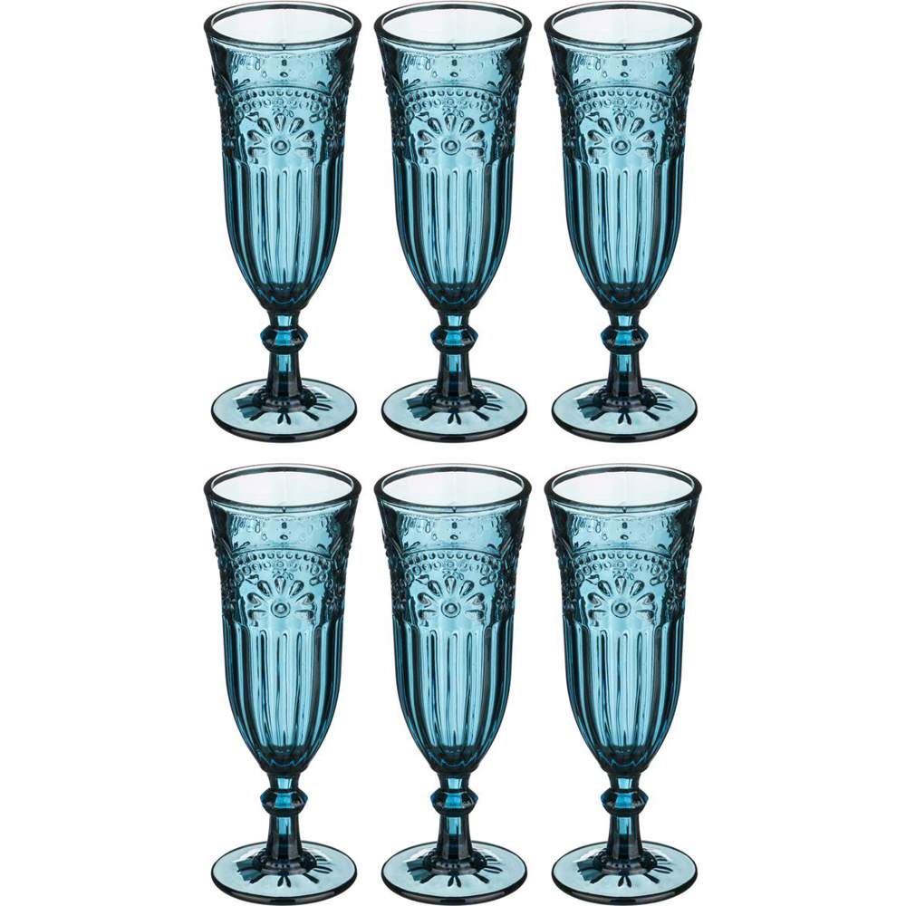 MUZA CRYSTAL Набор Индиго 228-036 бокалы д/шампанского 180мл 6шт 