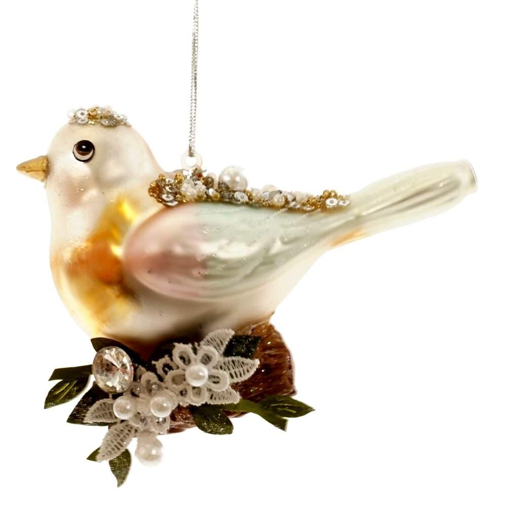 REMECO COLLECTION Игрушка елочная 809364 Птичка 11,5х5,5х8,5см (стекло)  