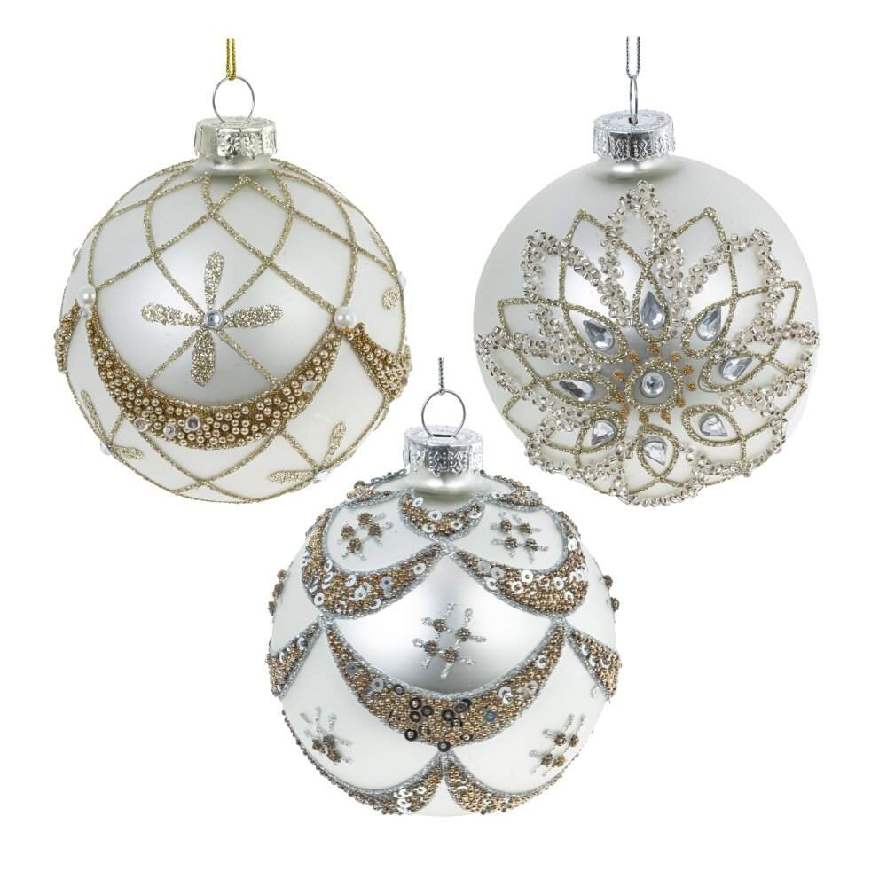 REMECO COLLECTION Игрушка елочная Шар 809576 серебро/золото стекло 8см 3 вида