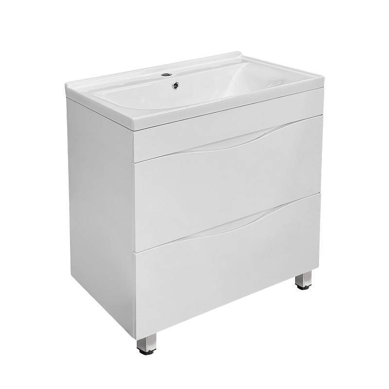 Тумба Санторини 70 (810х710х470) с раковиной Monte Нео 70 бел. глян.