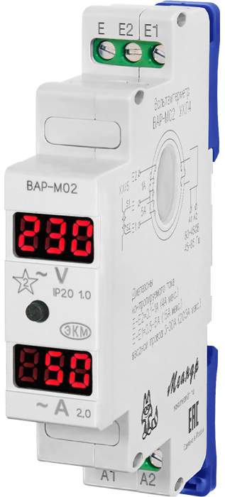 Вольтметр/Амперметр ВАР-М02 АС60-450В УХЛ4  1041004532 Меандр