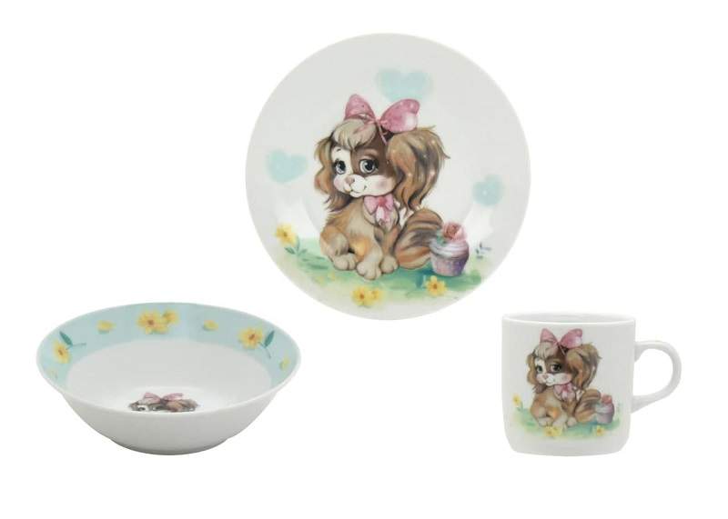 ФОКУС Набор детской посуды Собачка 3пр. 3-659