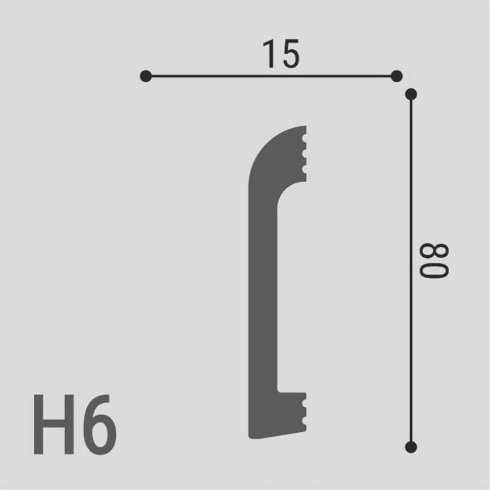 Плинтус XPS POLYMER Н 6 (80*15)/19