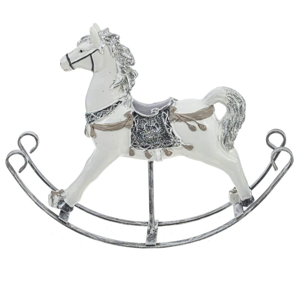 REMECO COLLECTION Фигурка 806784 Лошадка-качалка серебро 21х5х16,5см (полимер)