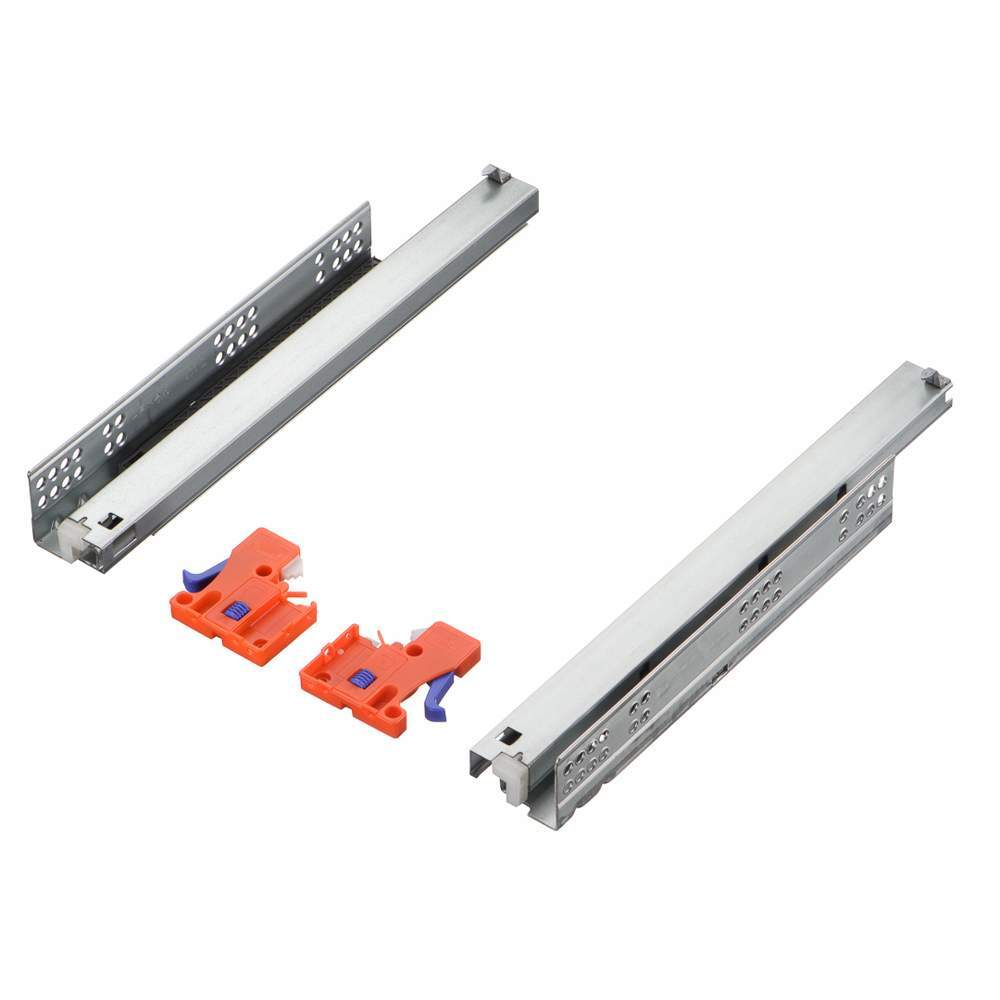 Направляющая скрыт.монтажа 350мм(пол.выдвиж.с регул.планкой) с доводчиком