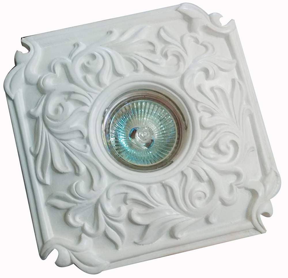 Светильник галогенный FT 421 MR 16  гипс белый квадрат d=156мм