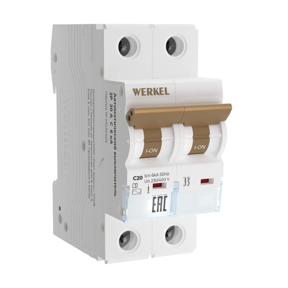 Выкл.  Werkel  2P  20 A C 6 ка   W902P206/а062458