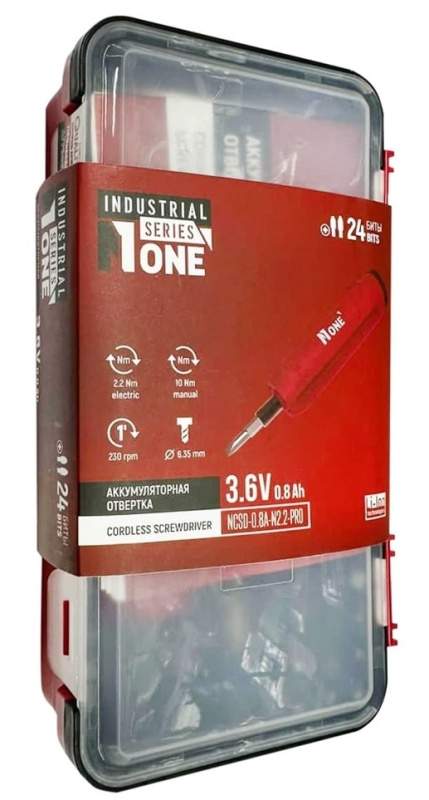 Отвертка аккум. INDUSTRIAL NCSD-0.8A-N2.2-PRO(3,6V,акк,24биты,08Ah. LED-подсветка)
