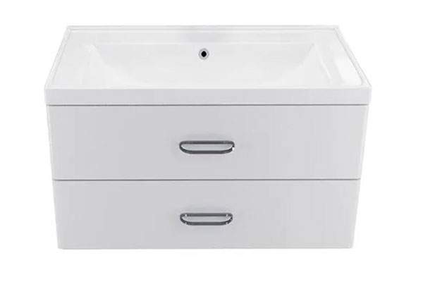 Тумба подвес. FUJI 80 + столеш. Callacatta 80 белый мрамор (фаска)