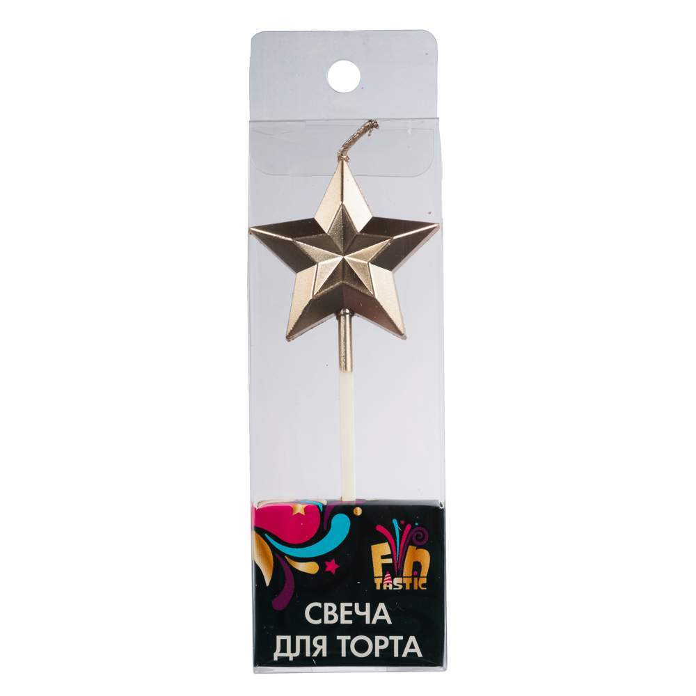 FNtastic Свеча д/торта сердечко/звездочка 11см 4 цвета парафин 506-202