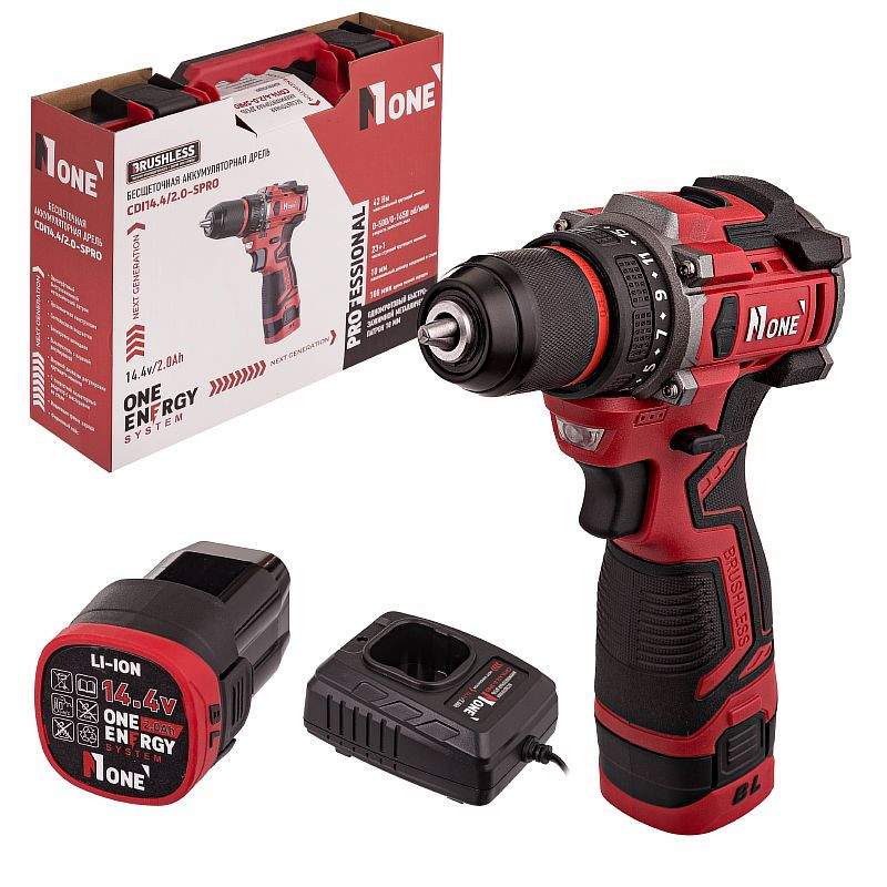 Шуруповерт NUMBER ONE CDI 14.4/2.0-SPRO-2B бесщ. кейс