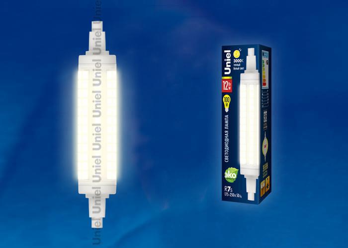 Лампа Uniel LED-J118-12W/WW/R7s/CL PLZ06WH  UL-00001555
