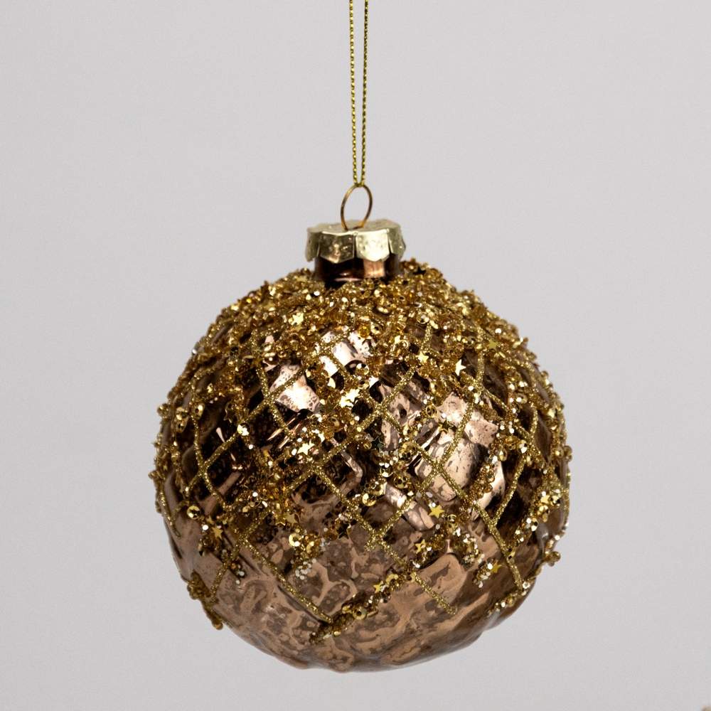 DECOLINE Игрушка елочная Шар 982307605 бронзовый 10см (стекло) 