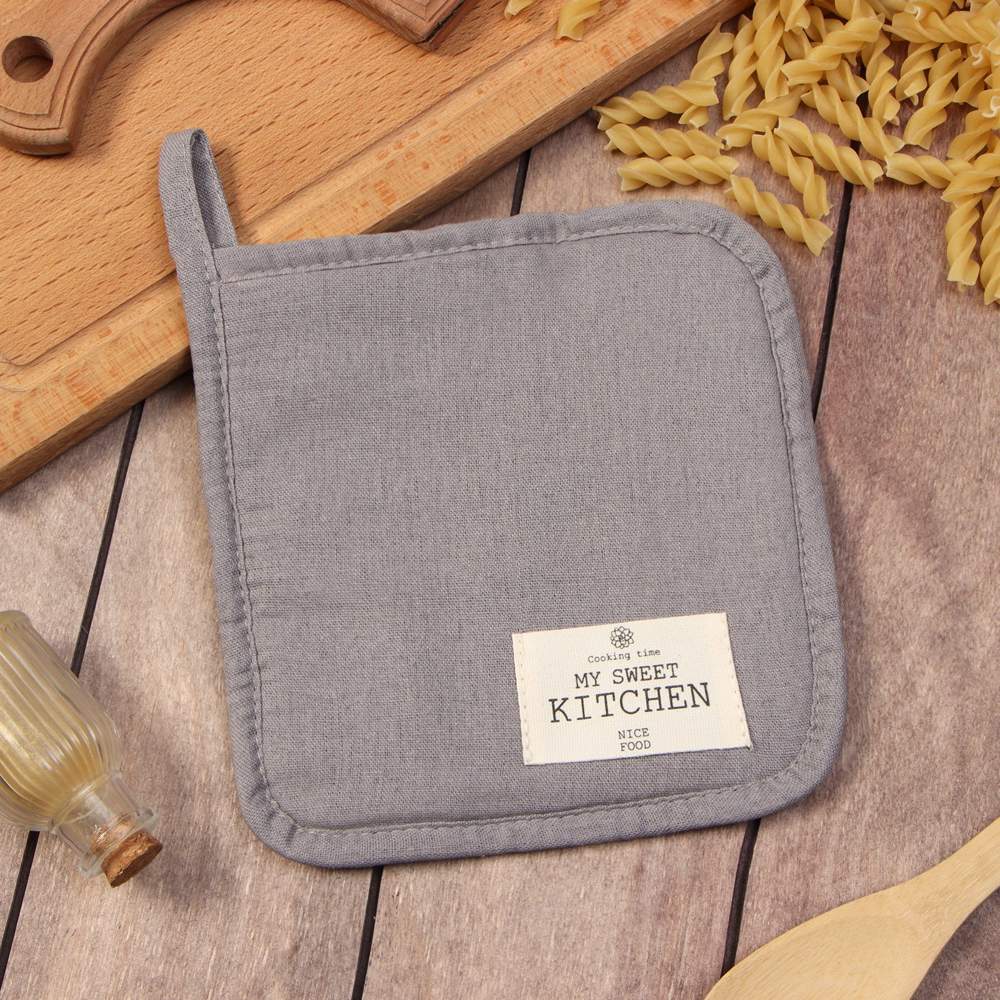 ЭТЕЛЬ Eco Прихватка 19х19см серый 70% хлопок,30% лен 250г/м2 9631126