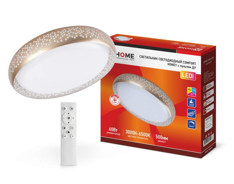 Свет-к MAYSUN  COMFORT HONEY 60Вт 230В 3000-6500К 500*110мм с пультом ДУ IN HOME