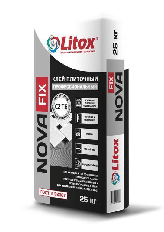 Клей плиточный Литокс Nova FIX усиленный 25кг/56