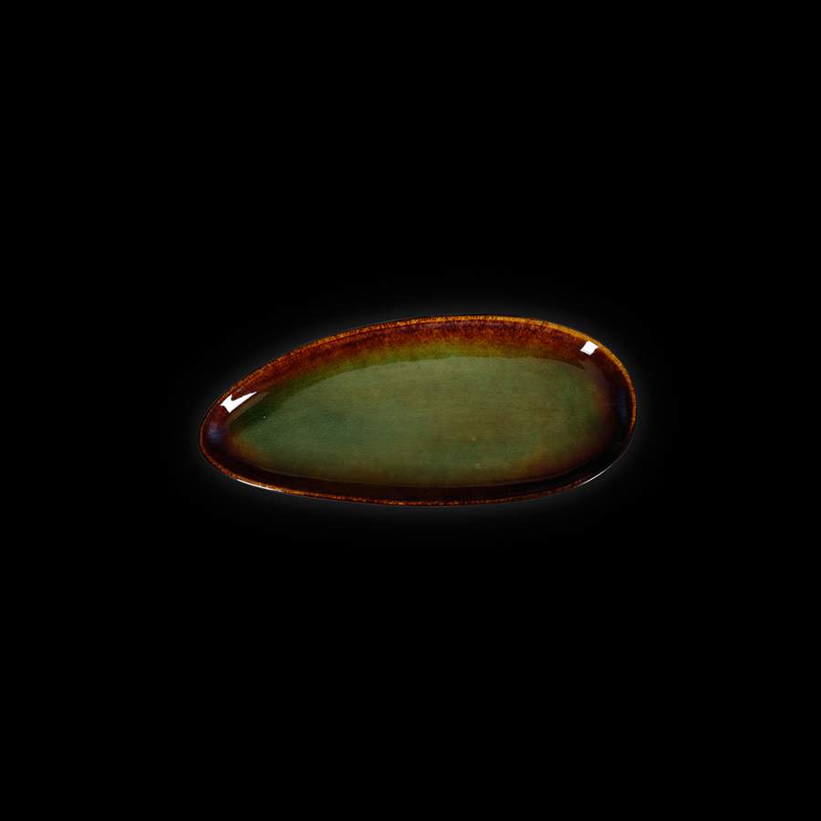CORONE Verde синий/зеленый Блюдо фк0719 овальное 255х155мм (4/24)