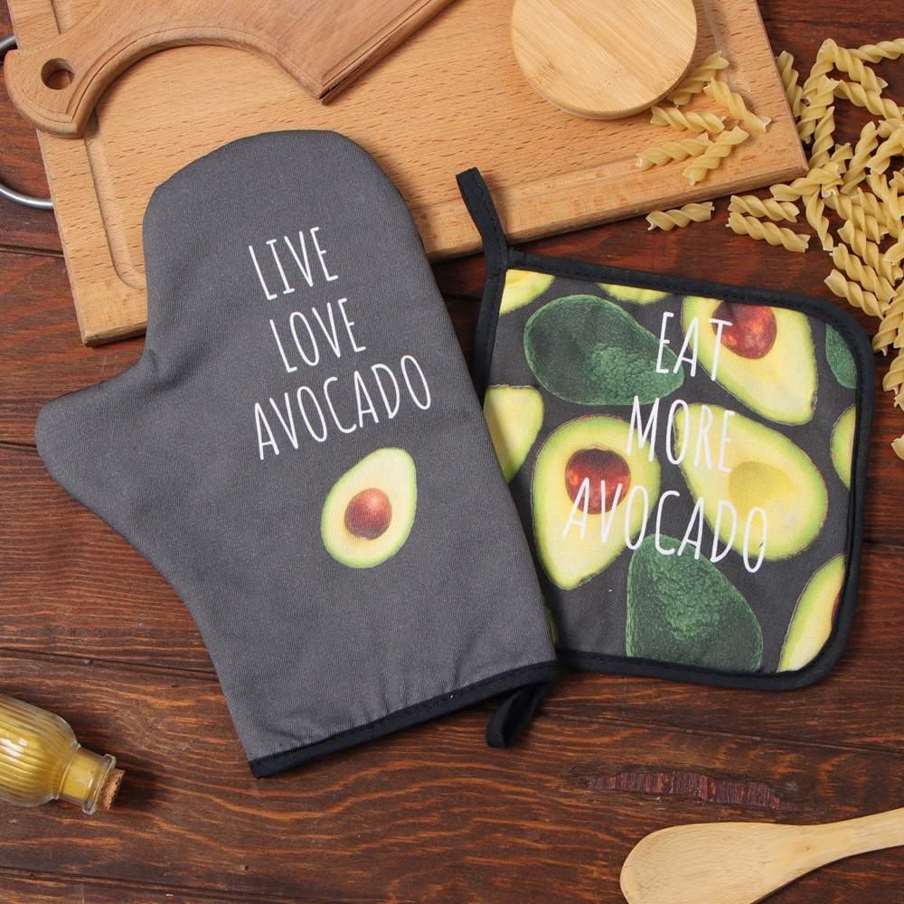 ЭТЕЛЬ Avocado Набор кухонный (варежка 20х28см,прихватка 19х19см) саржа,100% хлопок 6535982