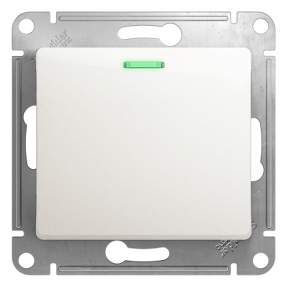 Выключатель SE Glossa  Перламутр  1-кл СП  с подсветкой  10AX 10А IP20  GSL000613
