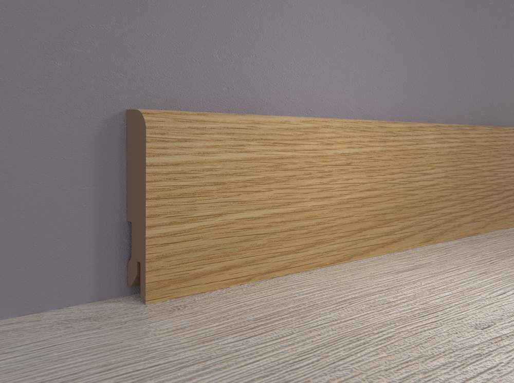 Плинтус МДФ ламинированный, Пл 80МДФ.2400.24009 дуб турин темн.