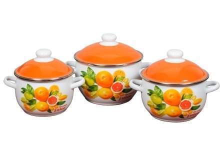 СТАЛЬЭМАЛЬ Orange Кастрюля 3л мет.крышка, пласт.руч/кноп(шар) 6КНО21М
