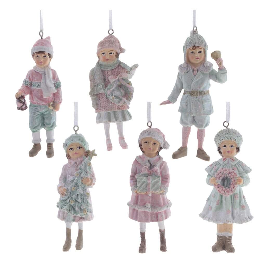 REMECO COLLECTION Украшение 782380 подвесное Дети розовый 6х4,5х11,5см 6 видов (полимер)  