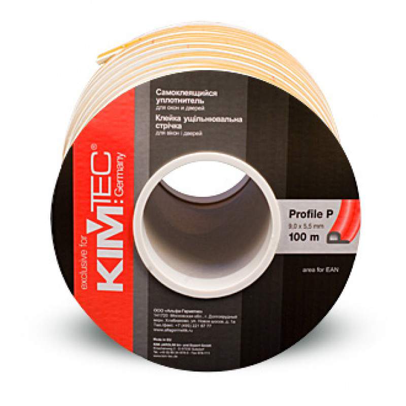 Уплотнитель Kimtek Р-проф. двойн. 9х5,5 белый 100м 04-14-05