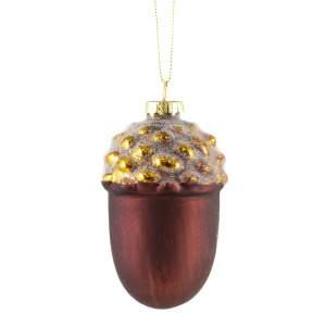 DECOLINE Игрушка елочная Желудь EBD843997-browngold коричневый 6,5х11,5см (стекло) 