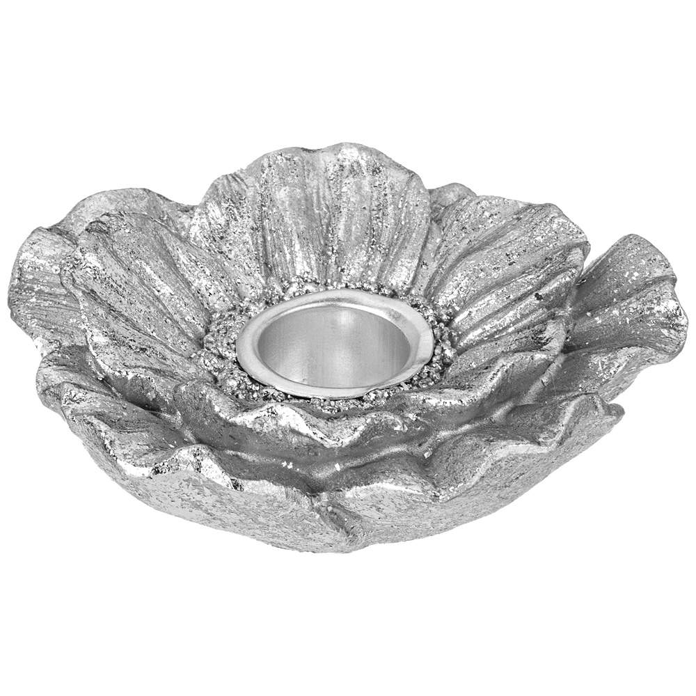 LEFARD Подсвечник 248-076 Flower серебро 10,3х10х4см