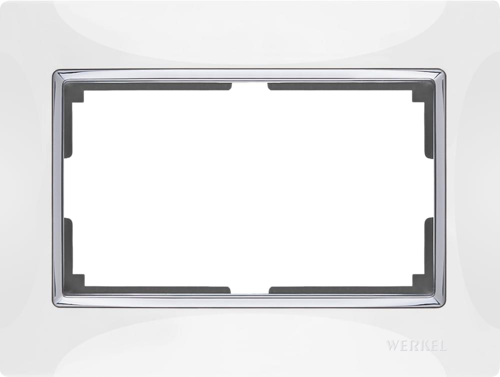 Рамка  Frame белая/серебро 2-я  WL03-01-DBL Пластик Snabb - W0081901
