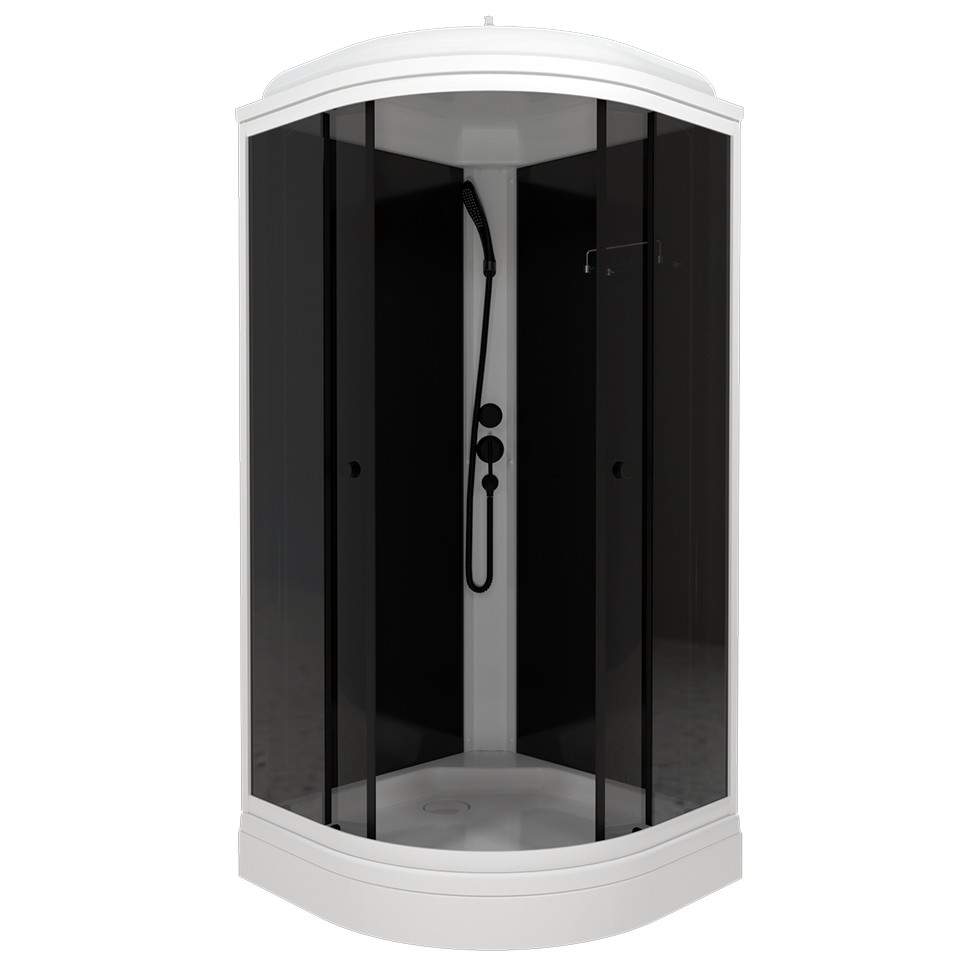 Душевая кабина Грэй-Блэк А  90х90(7мест + сифон D50мм)