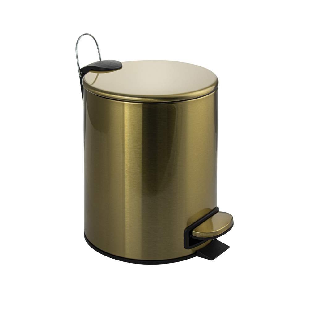 Ведро круглое   5л с пед. нерж. с микролифт. ЗОЛОТО МАТОВОЕ Санакс 10504