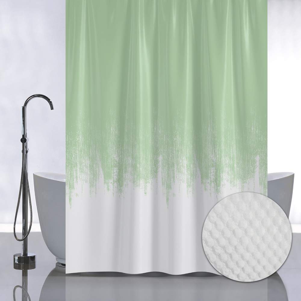 Штора д/ванной без колец 05-05 ПЕРЕХОД - САЛАТОВЫЙ Санакс