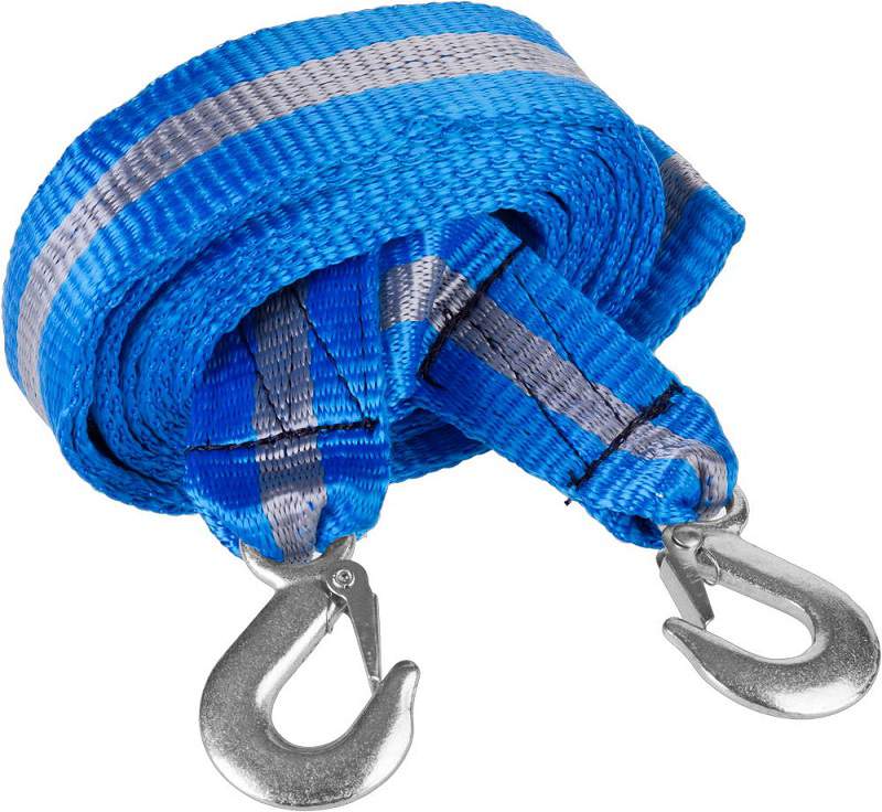 Трос ЗУБР ЭКСПЕРТ буксир.  2,5т  5м  2крюка, сумка  61215-2,5