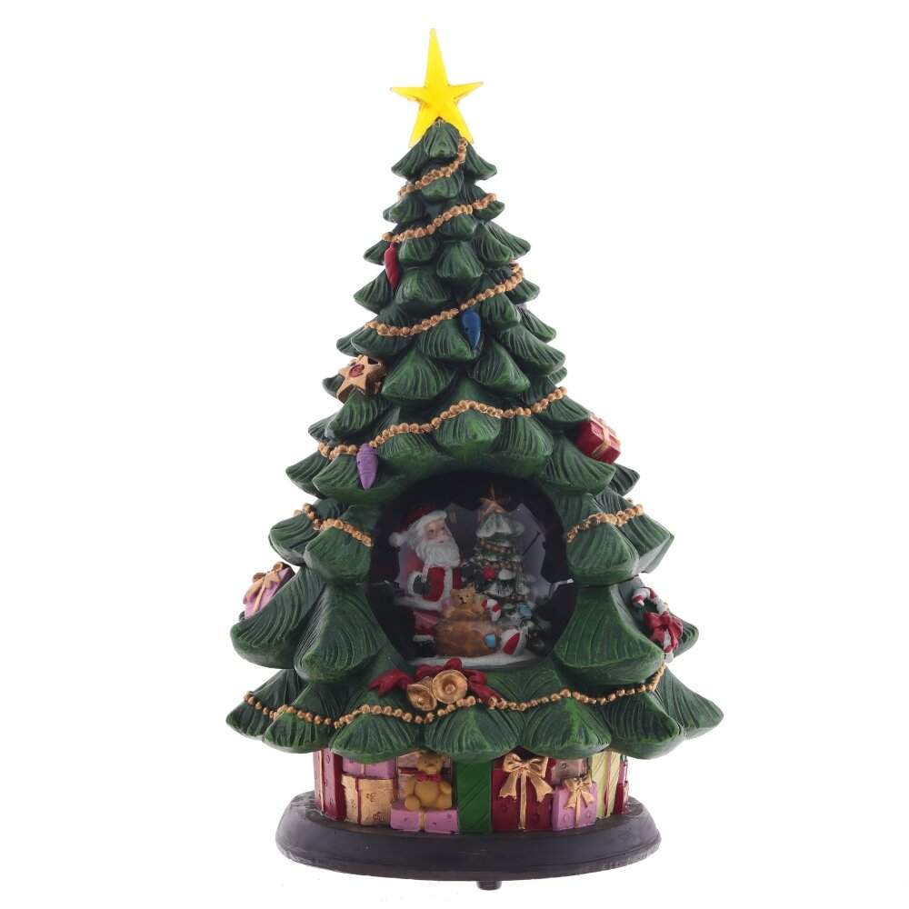 REMECO COLLECTION Фигурка 808412 Шар водяной Елка и Дед Мороз (подсветка,музыка,вьюга,3хАА)19,5х35см