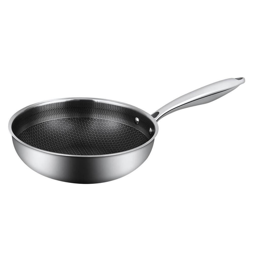 P.L. Proff Cuisine Сковорода-вок Honeycombs нерж.сталь Индукция 280х86мм с АП покрытием 81280103