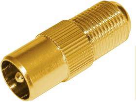 Переходник гнездо F-штекер TV Gold 05-4303-5  322258