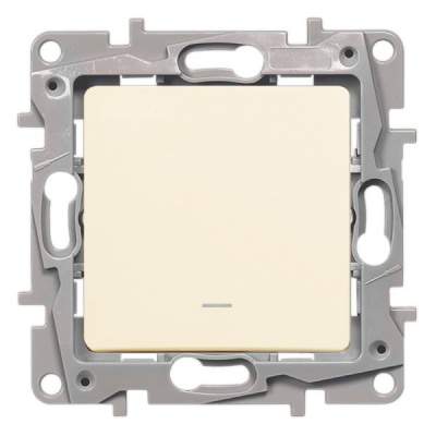 Выключатель Etika 1кл 10А с подсветкой крем  672303