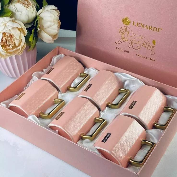 LENARDI Набор кружек 106-332 розовый 6шт 350мл