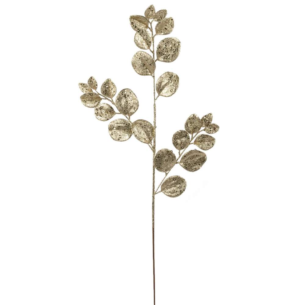 DECOLINE Ветка декоративная HST24-929-5 с глиттером 81см золото 