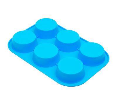 КАТУНЬ Форма КТ-S-302 д/выпечки кексов №1 Круги 6 ячеек силикон 26,5х18х2,7см