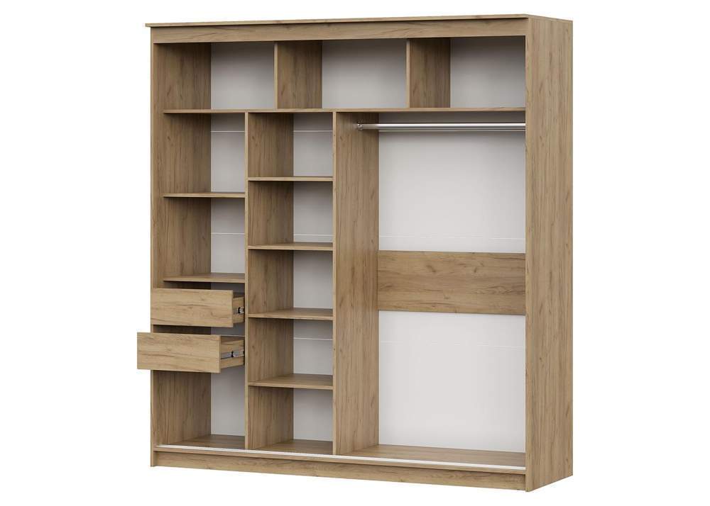 Шкаф-купе №25  1,7м Блэк  Делано/лакобель/черный матовый