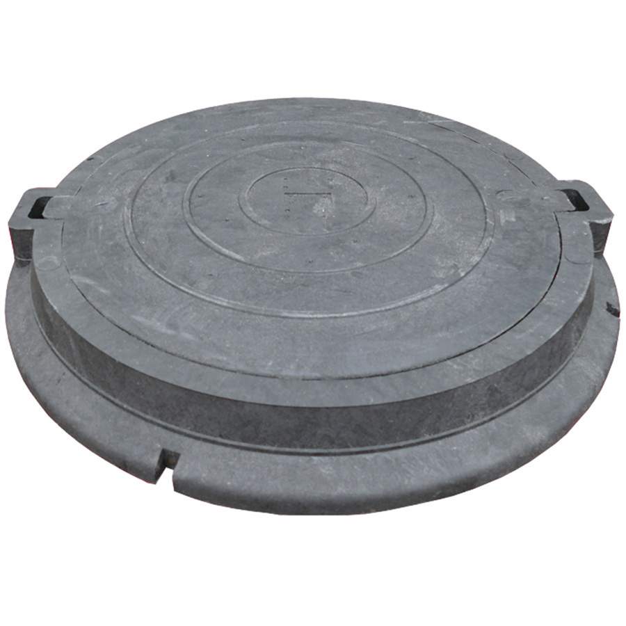 Люк полимерно-песчаный круглый легкий серый / до 3 т / Ø-750 h-80 / 10 в пачке