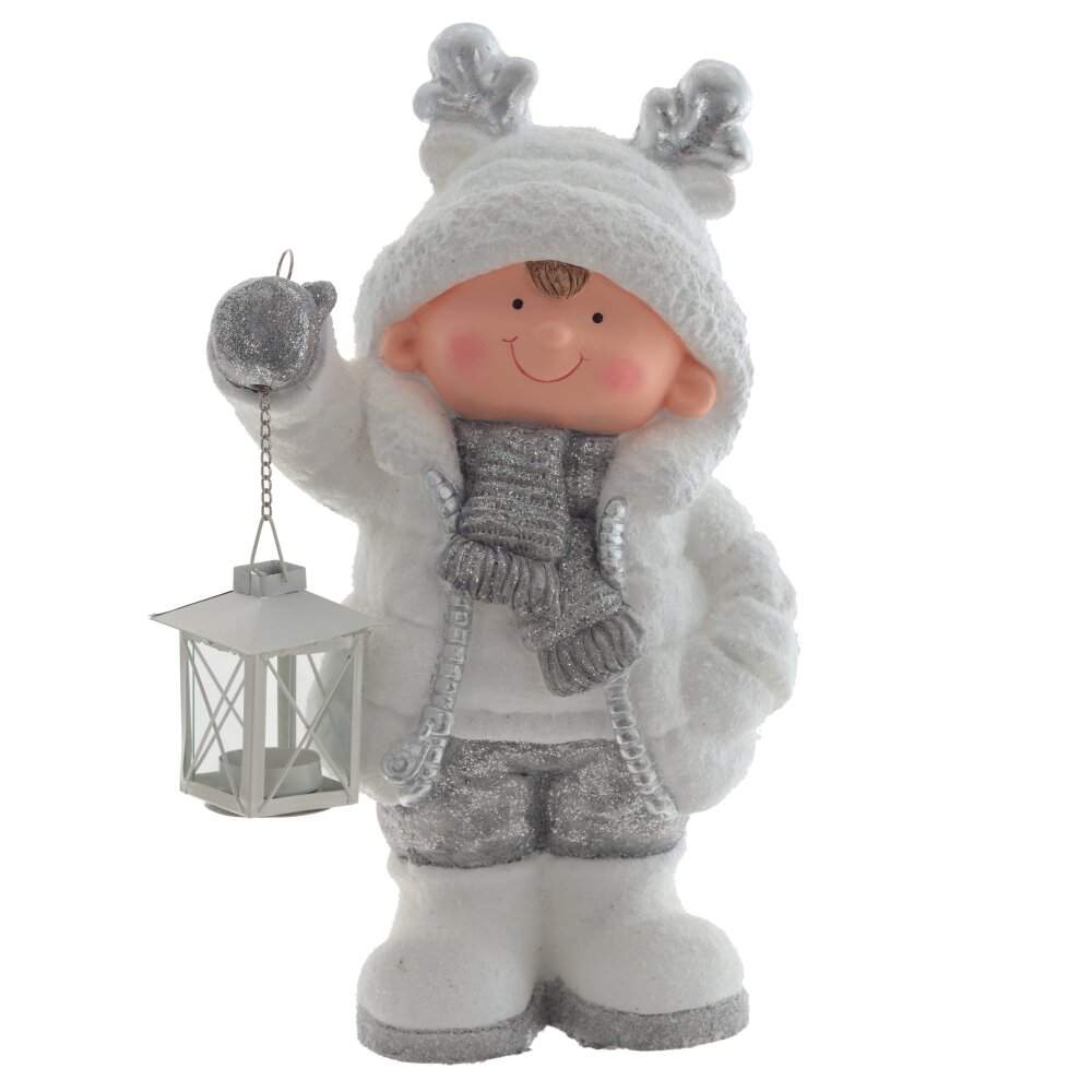 REMECO COLLECTION Фигурка 791588 Мальчик с фонарем 26х19х40см (магнезия) 