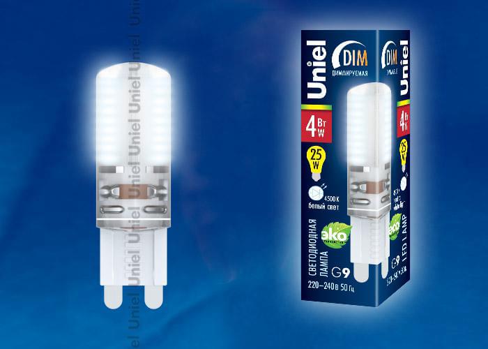 Лампа Uniel DIM LED-JCD-4W/NW/G9/CL SIZ03TR  10709
