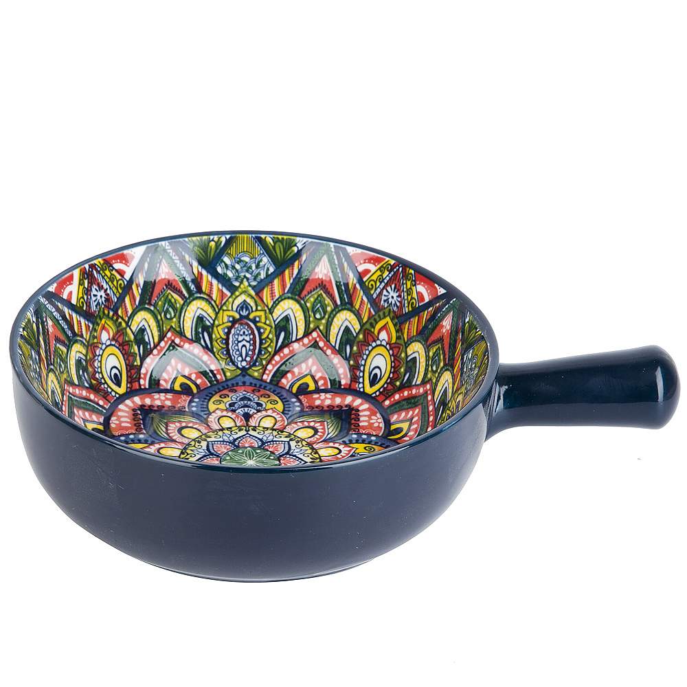 NOUVELLE HOME Arabesque синий Кокотница 0860088 с ручкой 20,3х15,3х5,5см