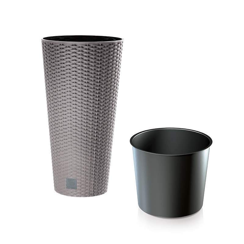 Горшок Рато тубус №20 DRTUS-200 бежевый+вставка