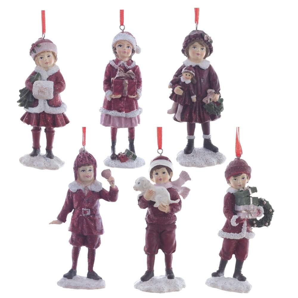 REMECO COLLECTION Украшение 782379 подвесное Дети красный 5,5х3х12см 6 видов (полимер)  
